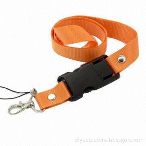 USB Flash Drive in Lanyard Shape with 64MB to 32GB Capacity, Uses Branded Samsung Microchip